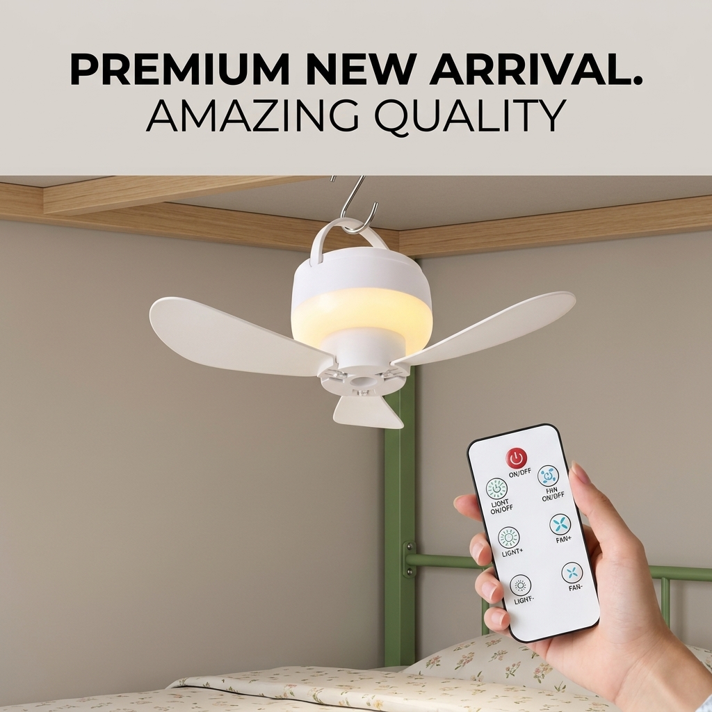 Outdoor Camping Ventilator - Piccolo Ventilatore da Soffitto Portatile USB,