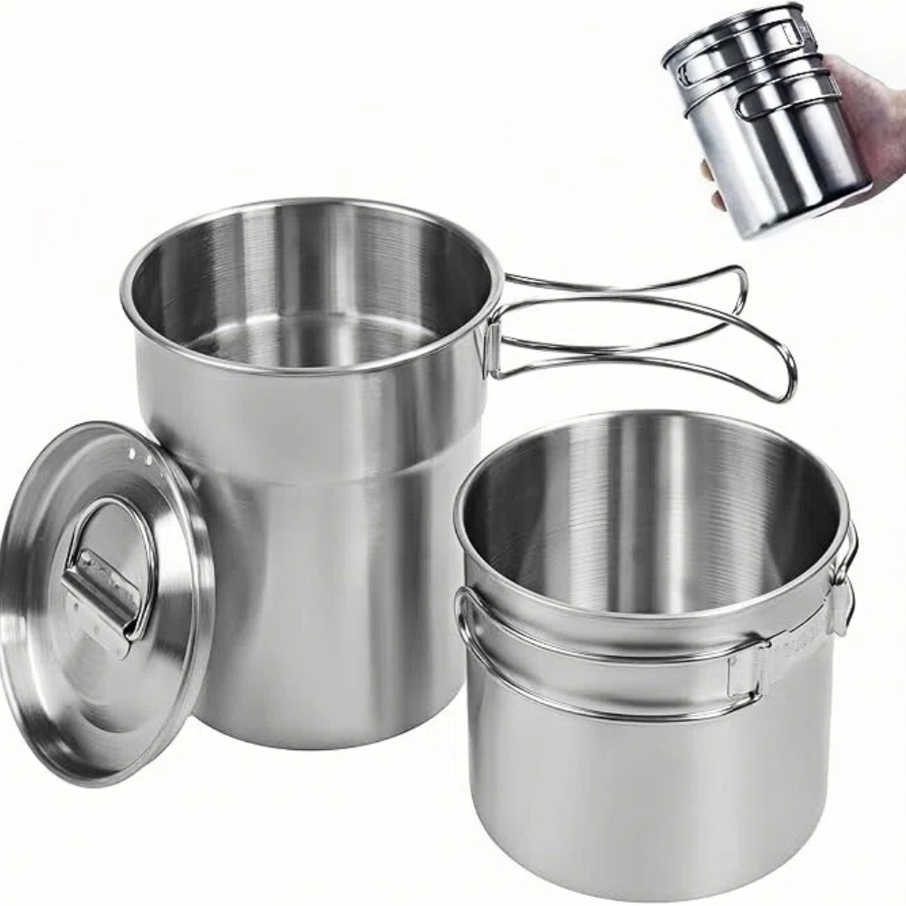 Camp Cooking Set - Tazze pieghevoli da campeggio, pentole da