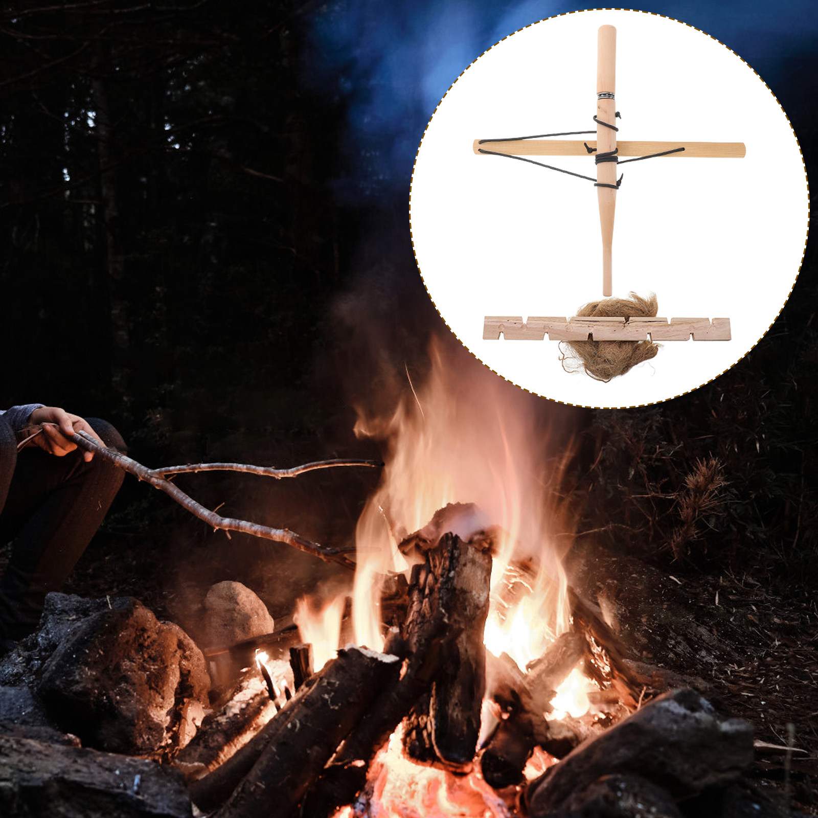 Outdoor Camping Kit - Kit Accendifuoco: Trapano a Frizione in