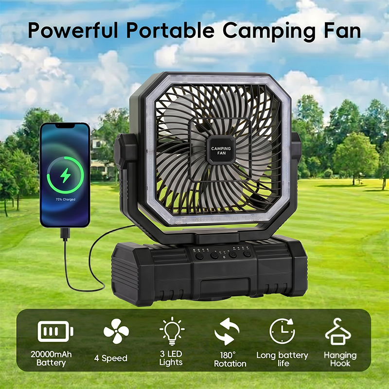 Outdoor Camping Ventilator - Ventilatore da Campeggio a Soffitto 20000mAh,