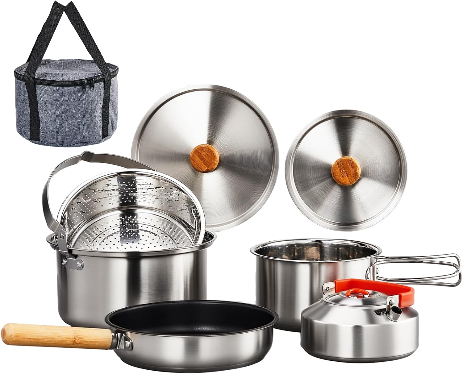 Camp Cooking Set - Set di 6 utensili da cucina,
