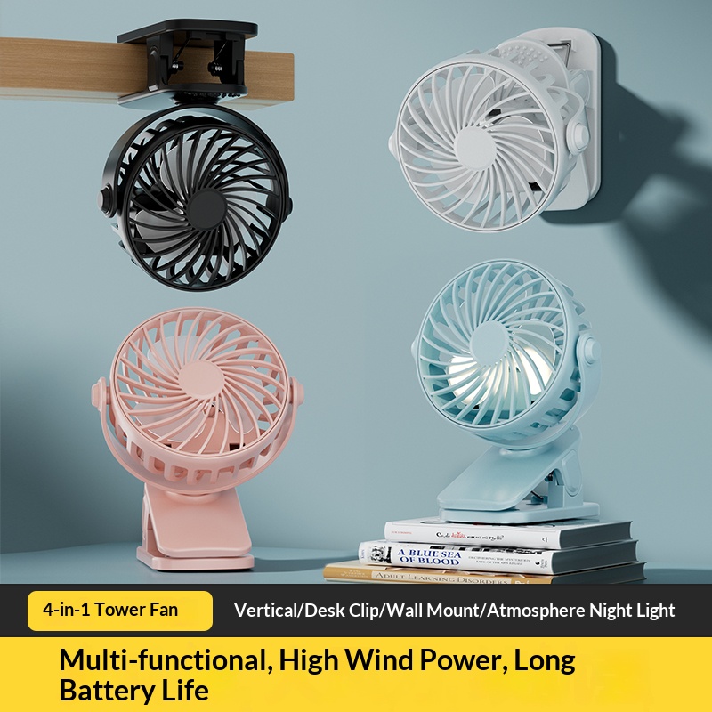 Outdoor Camping Misting Fan - Ventilatore Portatile Ricaricabile con Clip HOMEFISH
