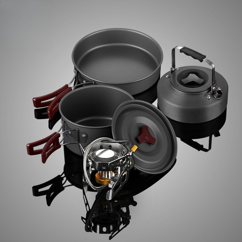 Set di pentole portatili con f - Outdoor Camping Kit recensione e prezzo