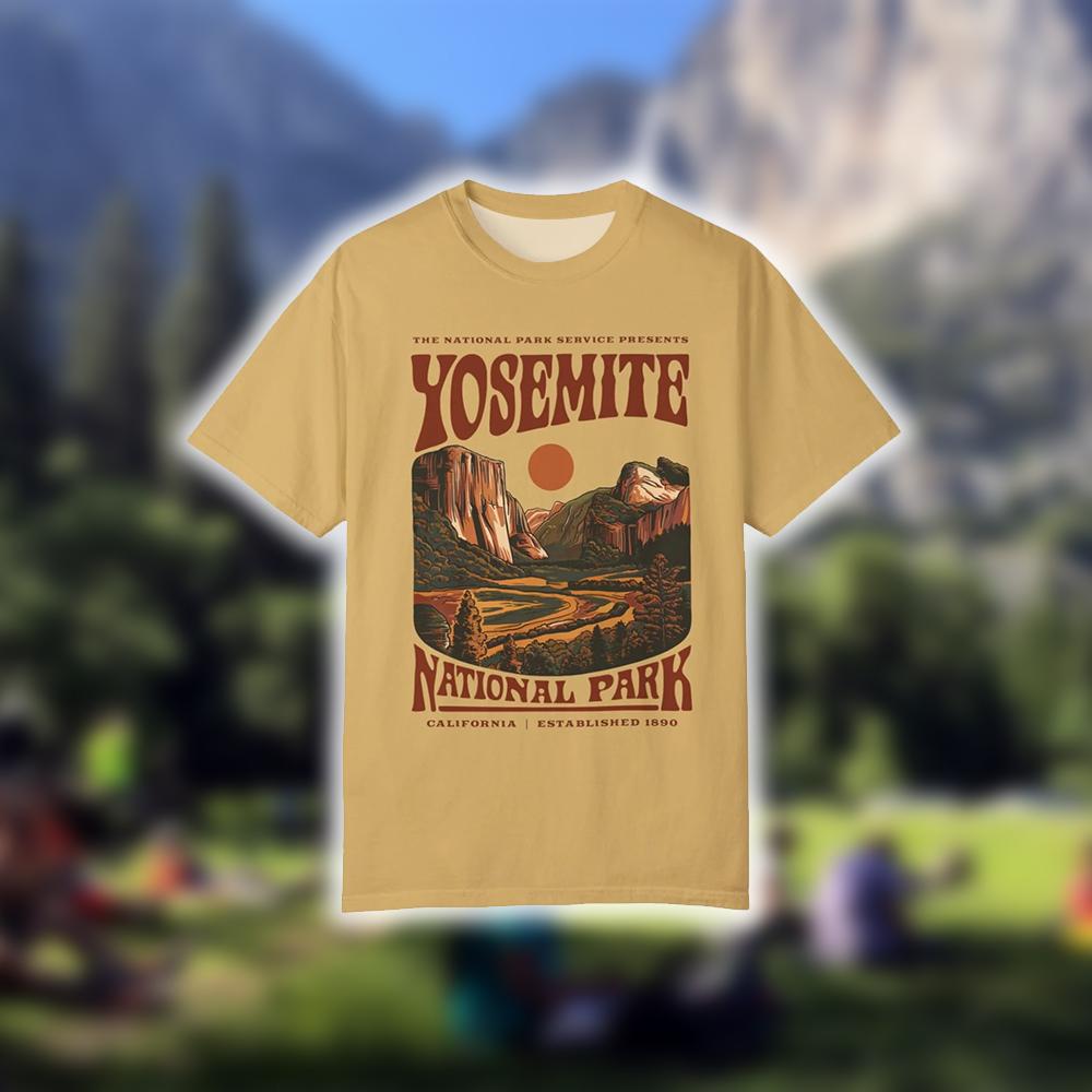 T-shirt con stampa vintage del - Outdoor Camping Yosemite recensione e prezzo